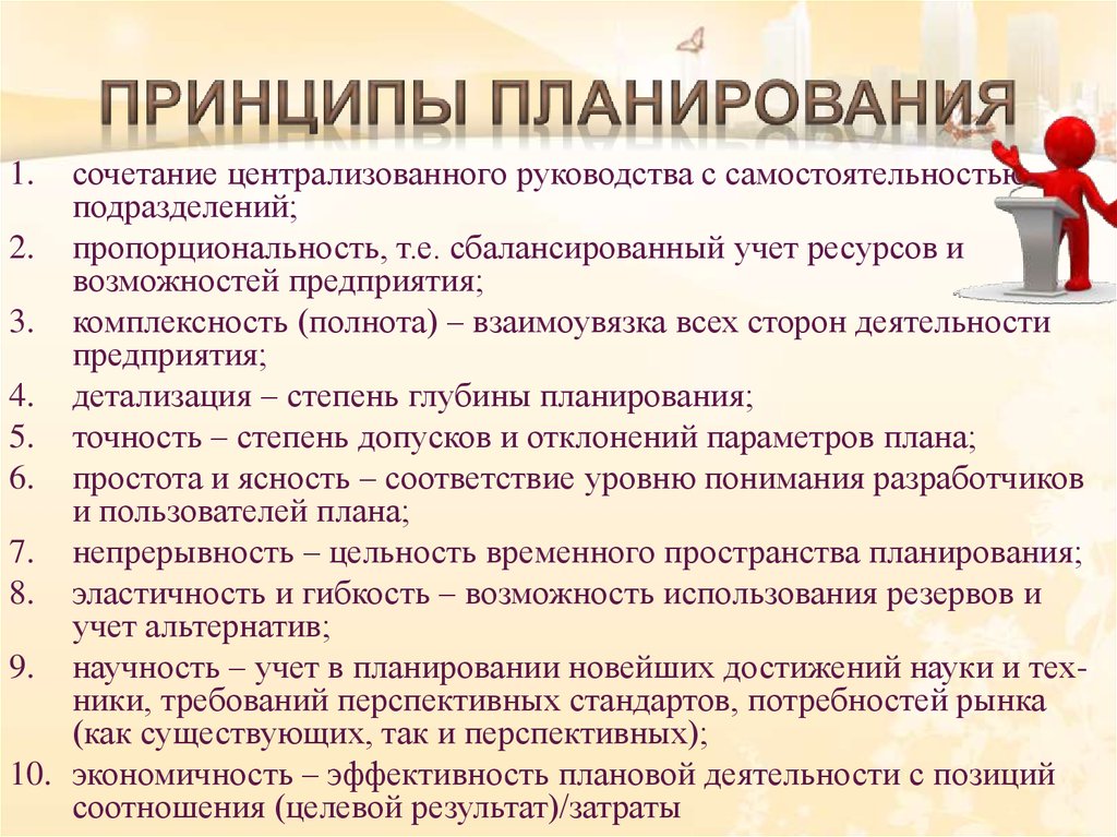 Централизованное руководство работой всех органов предприятия на основе плана графика