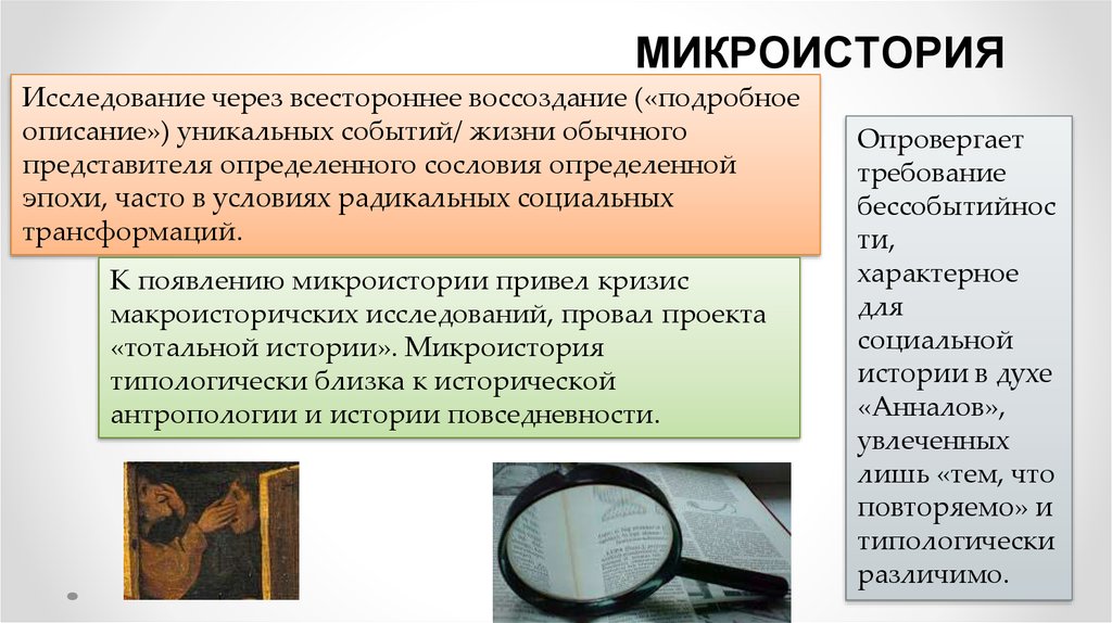 Прошлое крупным планом современные исследования по микроистории