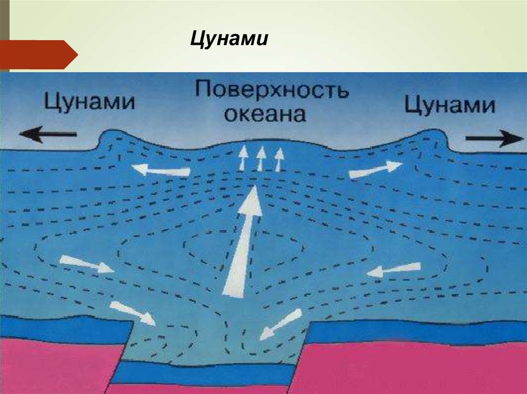 Образование цунами схема