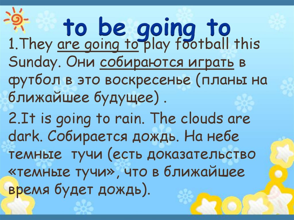 Be going to презентация 6 класс