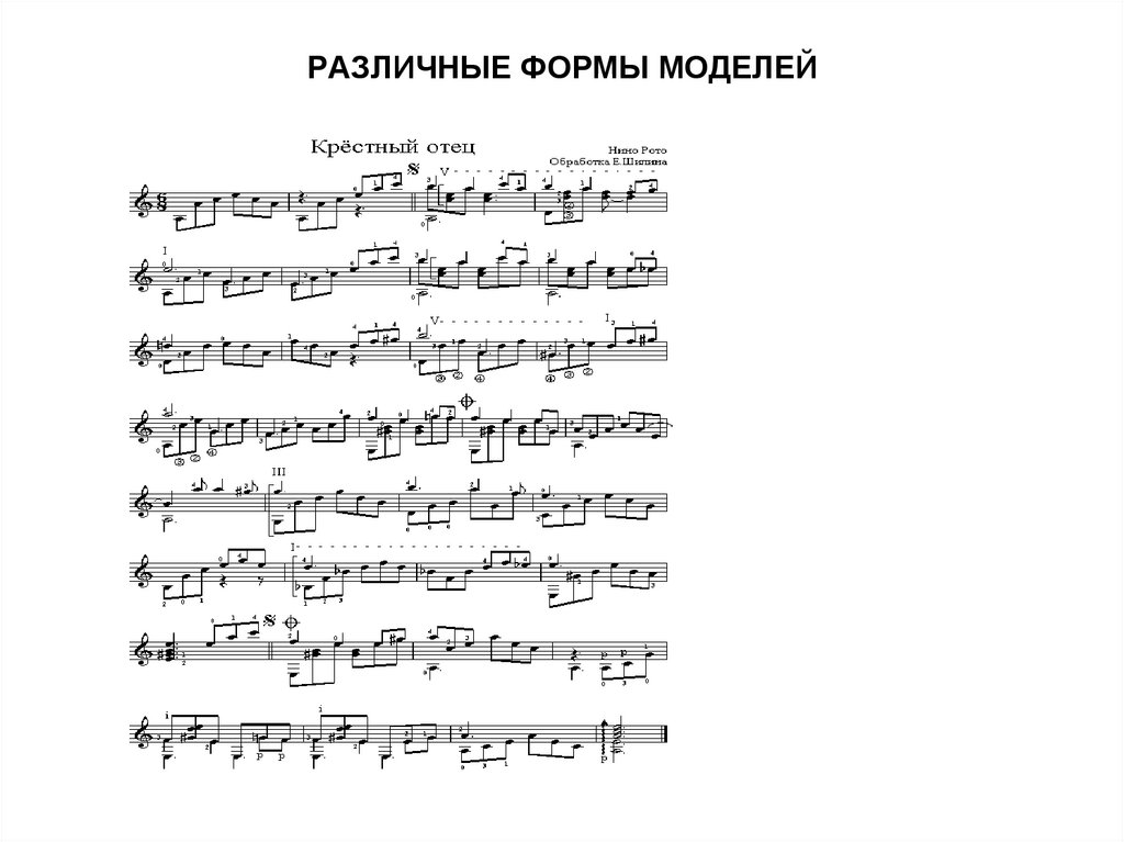 РАЗЛИЧНЫЕ ФОРМЫ МОДЕЛЕЙ