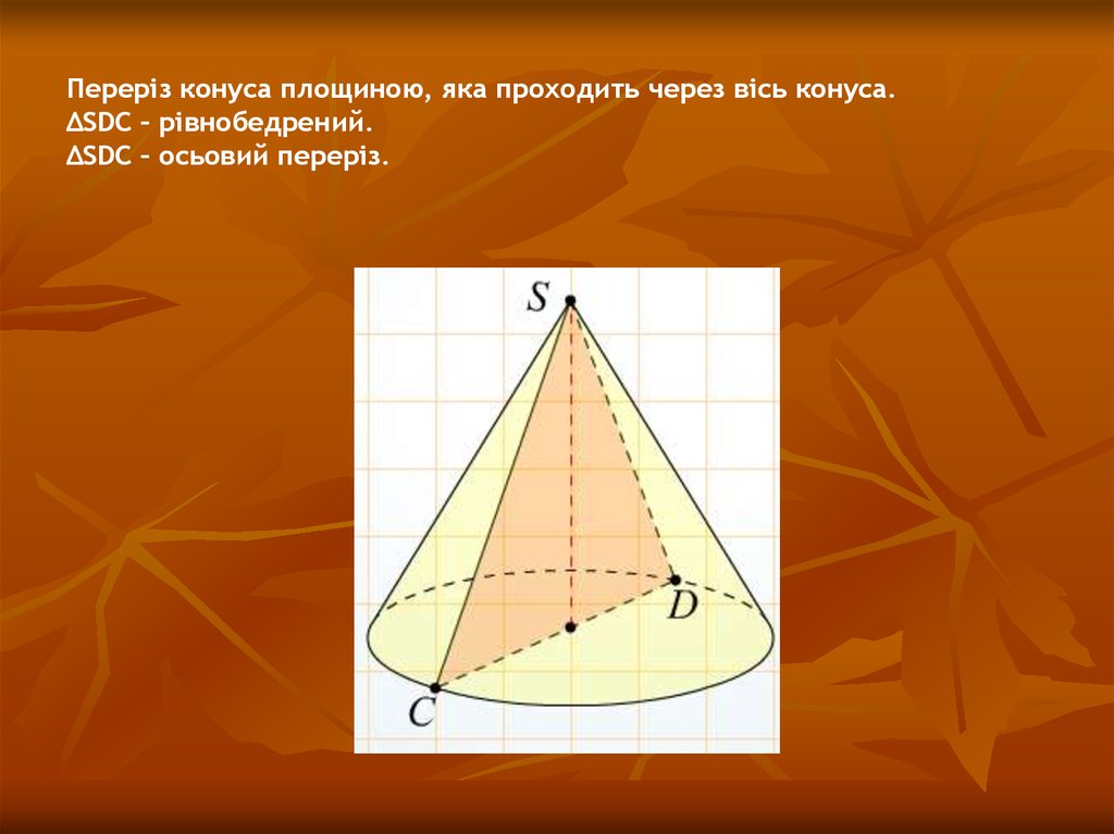 Виды конусов. Конус определение. Осьовий переріз конуса.