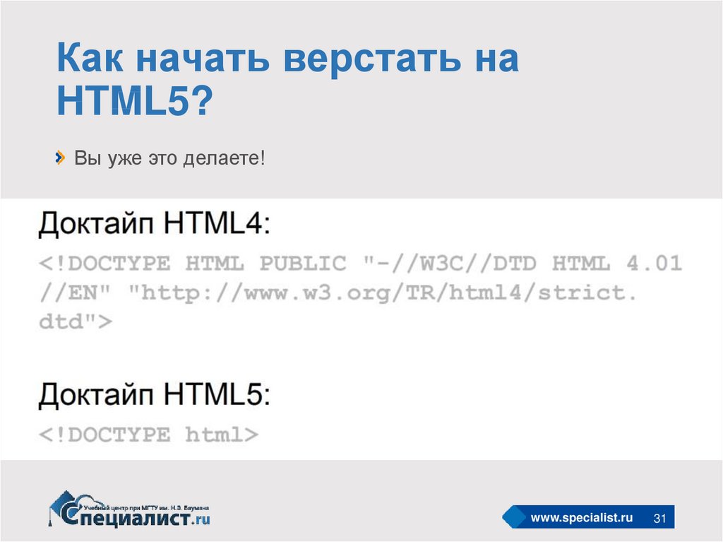 Как начать верстать на HTML5?
