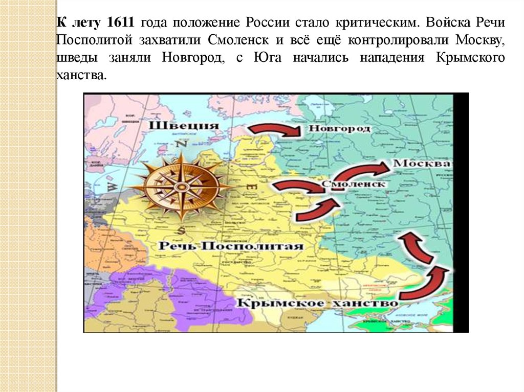 Положение руси. Карта России 1611 года. 1611 Год событие в истории России. Речь Посполитая захватила Смоленск. Речь Посполита карта 1611 года.