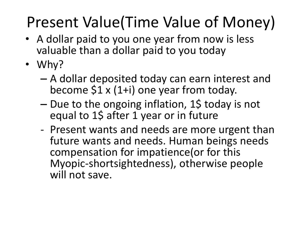 Present Value(Time Value of Money)