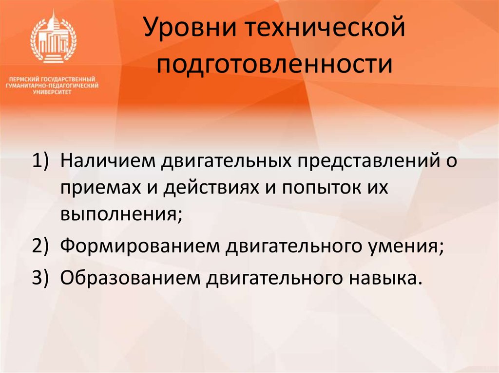 Уровень подготовленности