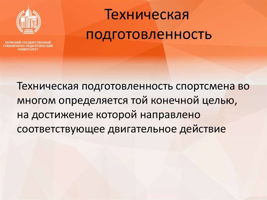 Техническая подготовленность виды