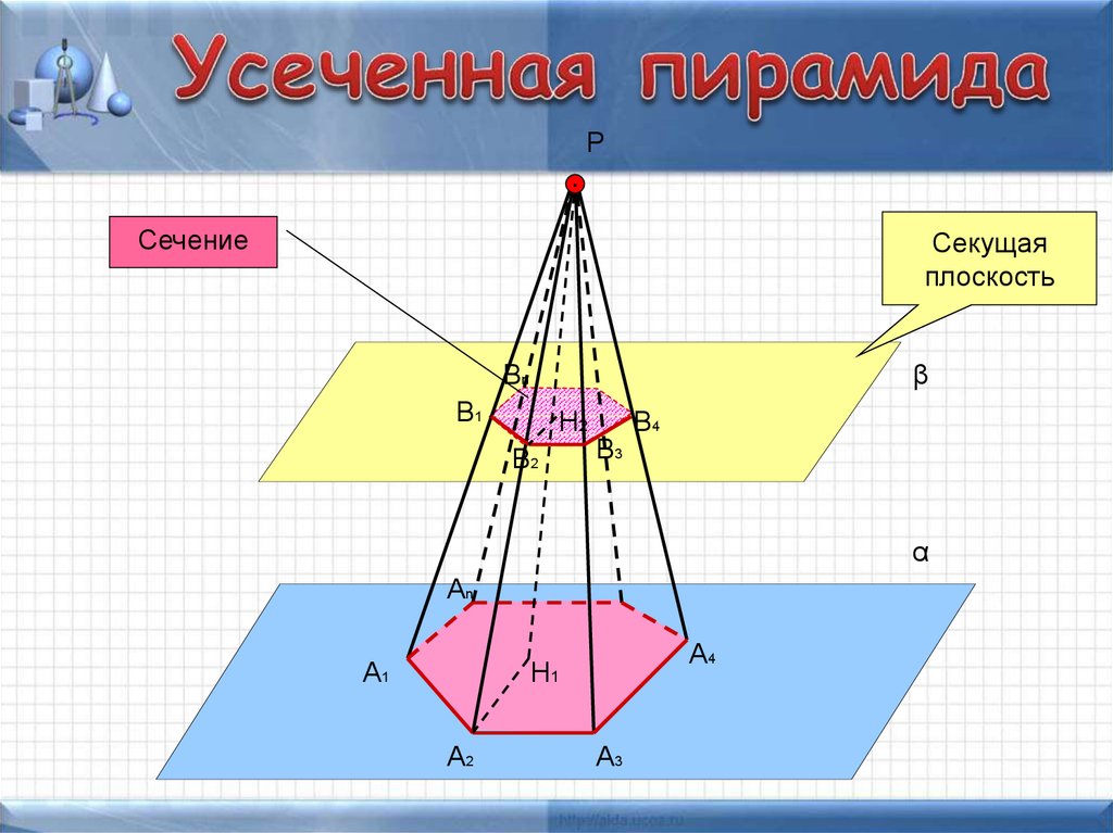 Как нарисовать правильную усеченную пирамиду