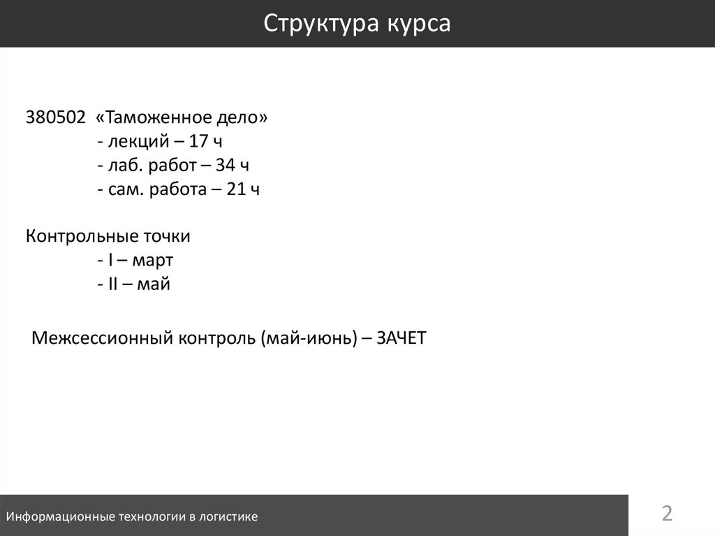 Структура курса