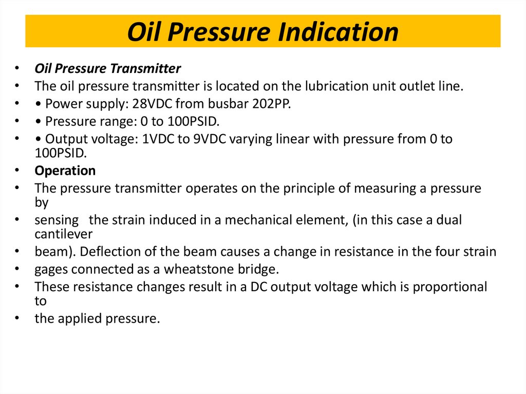 Oil Pressure Indication
