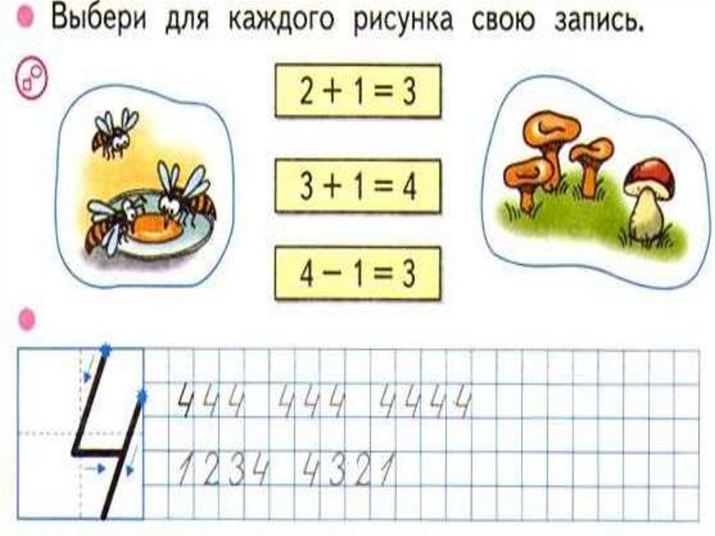 Выбери для каждого рисунка свою запись