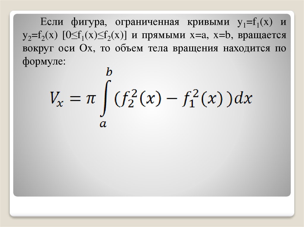 Объем вокруг оси oy. Объем тела вращения вокруг оси ОУ. Вычислить площадь фигуры ограниченной Кривой. Формула площади вращения вокруг оси oy.