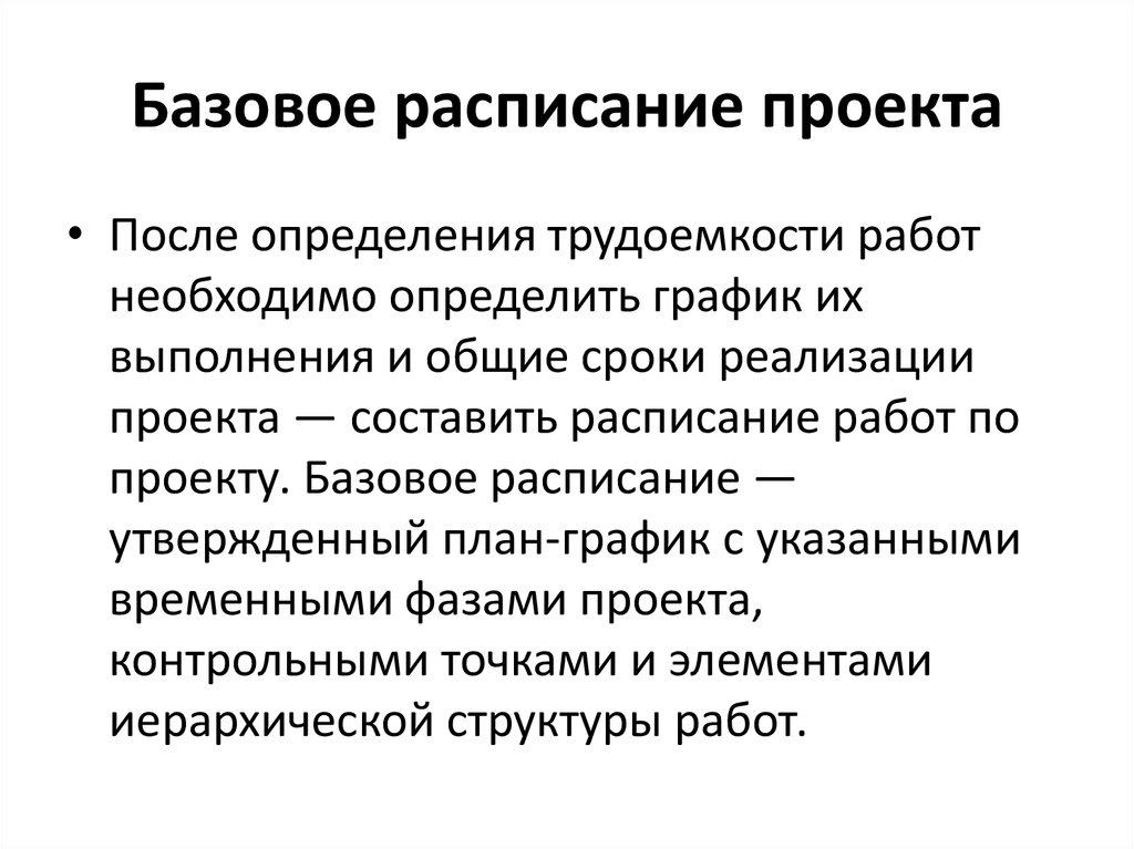 Расписание проекта это