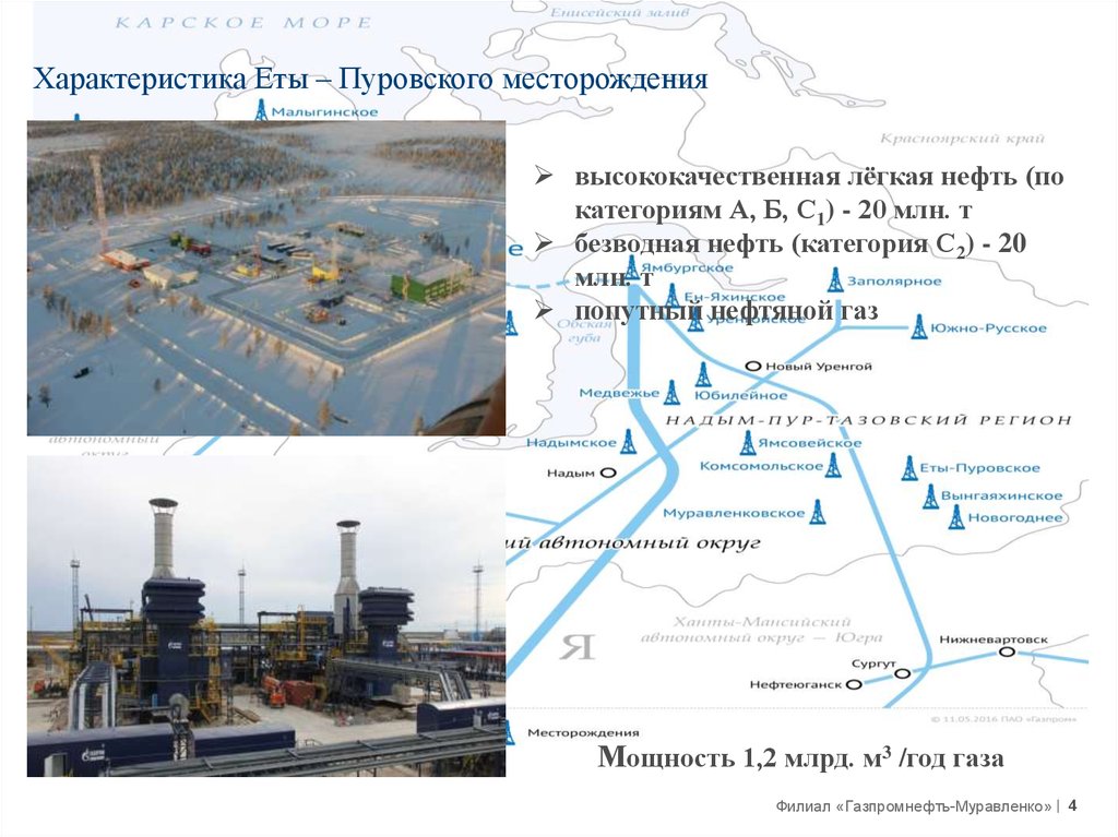 Карта еты пуровского месторождения