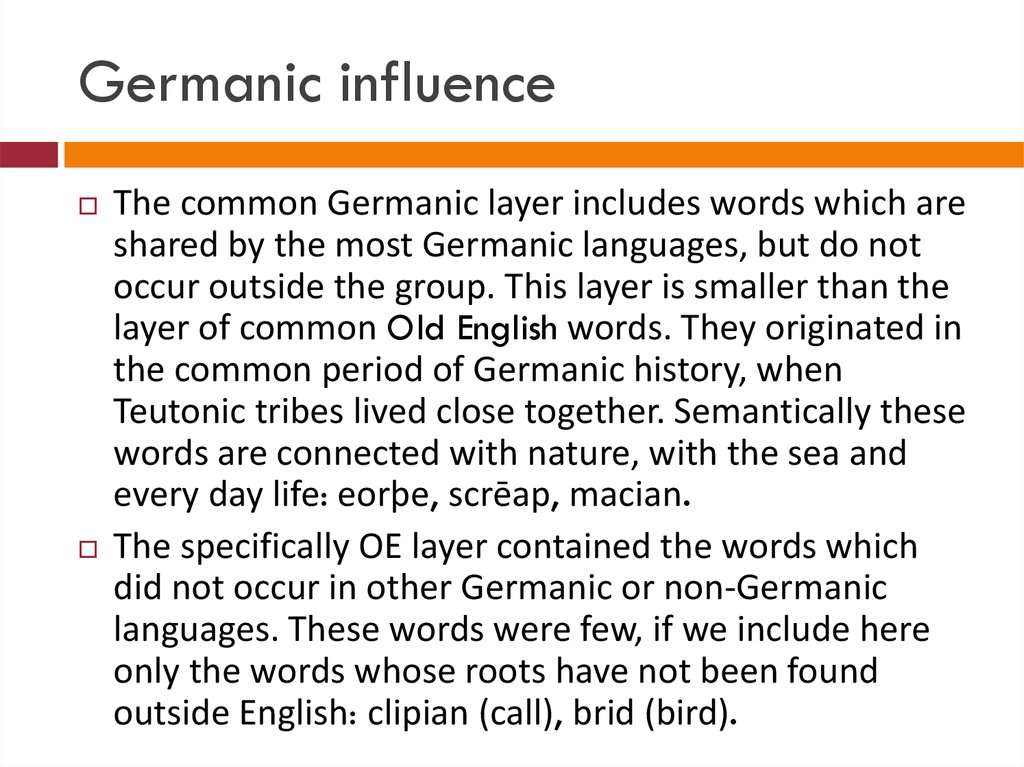 Germanic influence