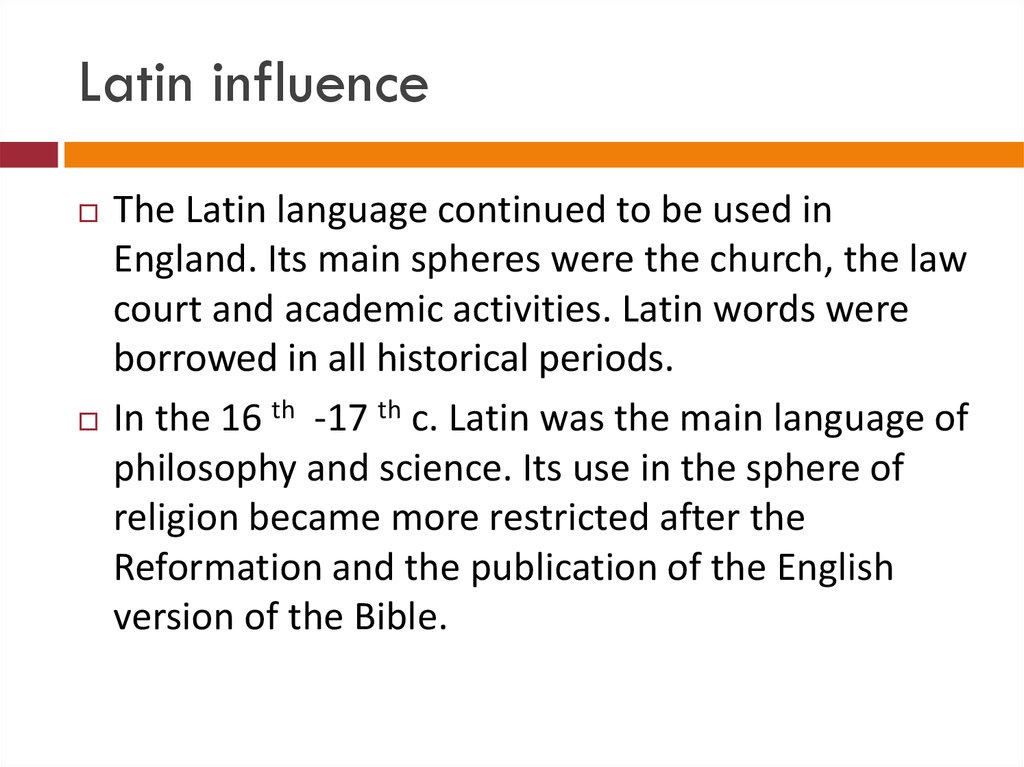 Latin influence
