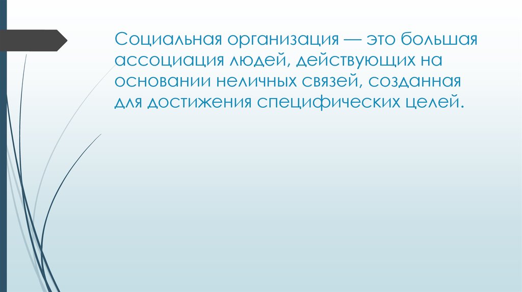 Социально организованная. Организация это большая Ассоциация людей. Ассоциации с человеком. Выше ассоциации. Неличная связь.