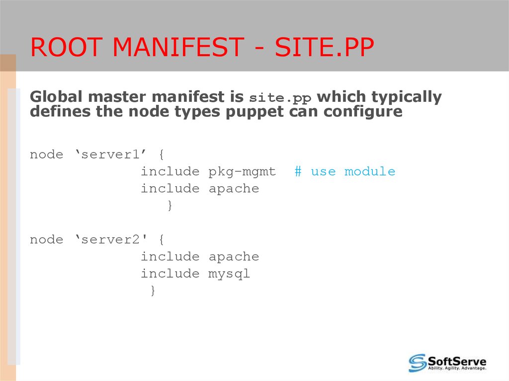 Root manifest - SITE.PP