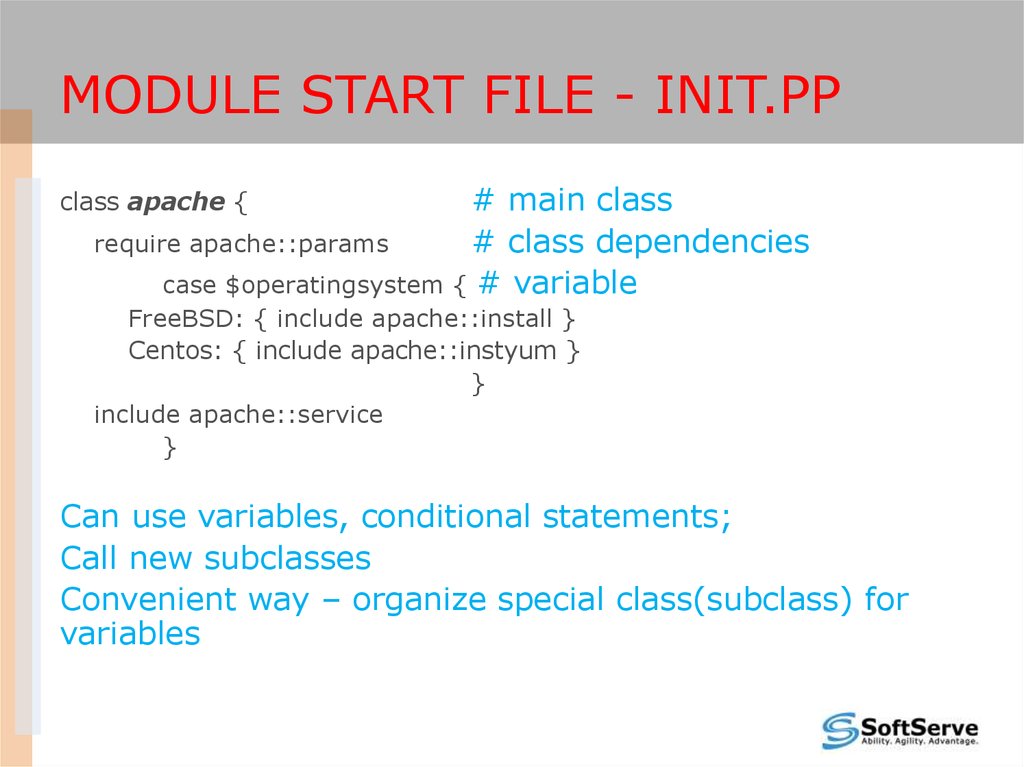 Module start file - init.pp