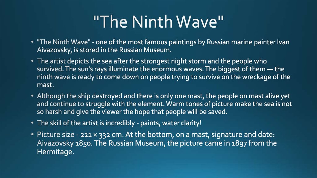 "The Ninth Wave"