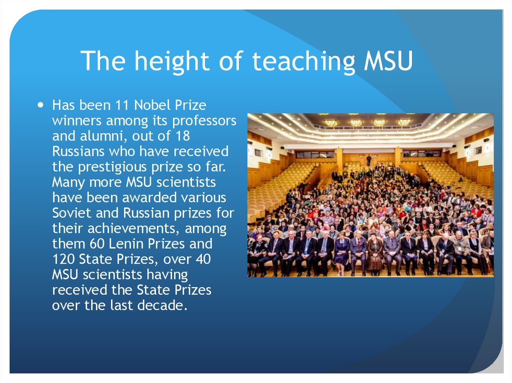 The height of teaching MSU