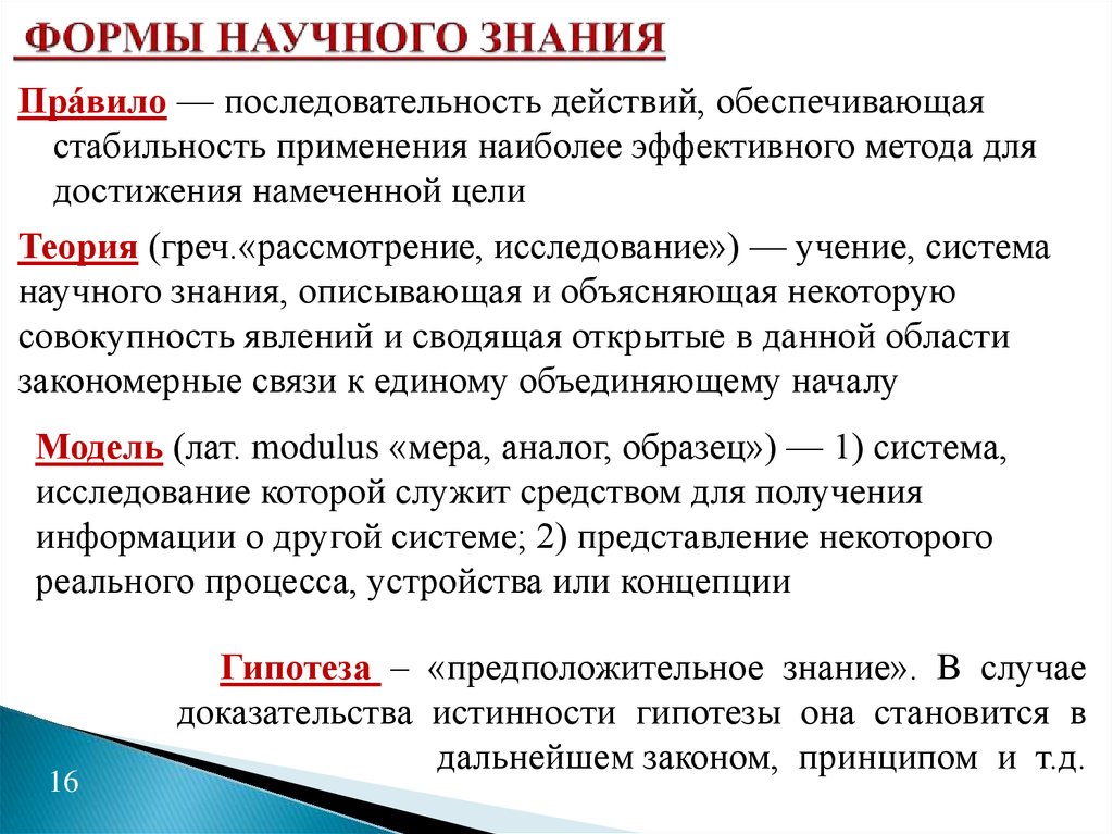 Формы научного исследования. Научные записи на русском.