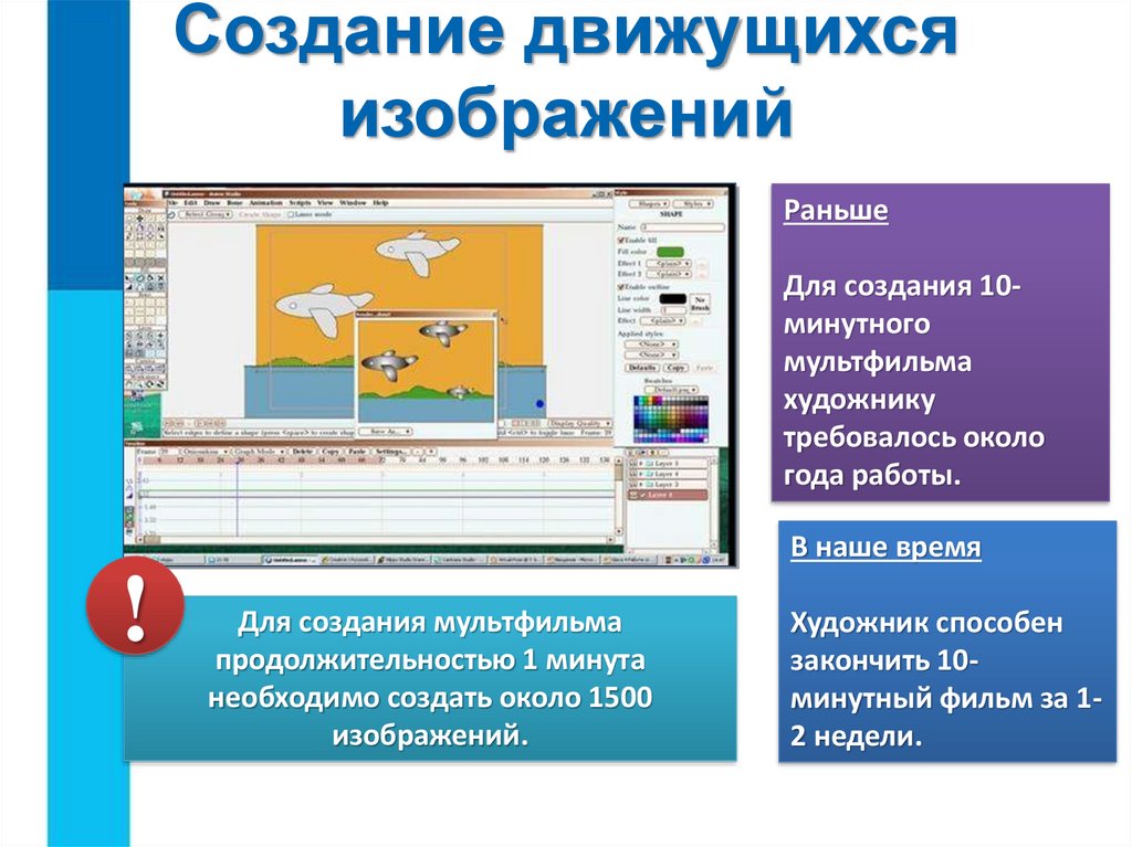 Создание движущихся изображений 5 класс информатика босова презентация