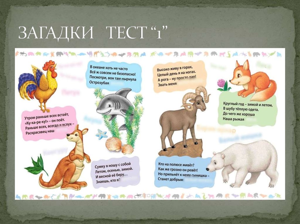 ЗАГАДКИ ТЕСТ “1”