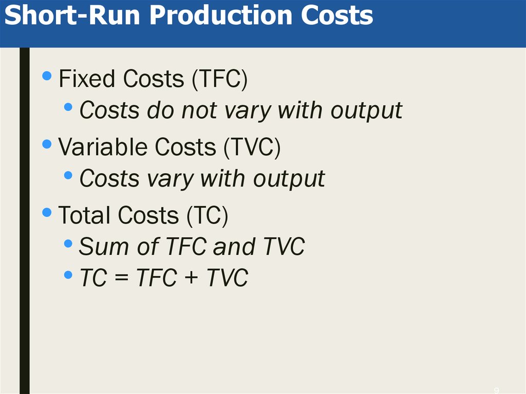 Short-Run Production Costs
