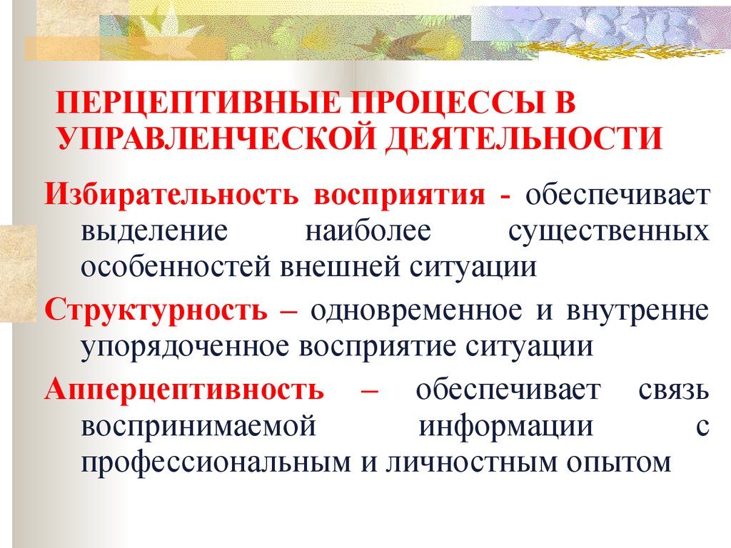 Построение перцептивного образа. Перцептивные процессы в управленческой деятельности. Перцептивных процессов это. Перцептивный процесс это в психологии. Особенности перцептивных процессов в управленческой деятельности.