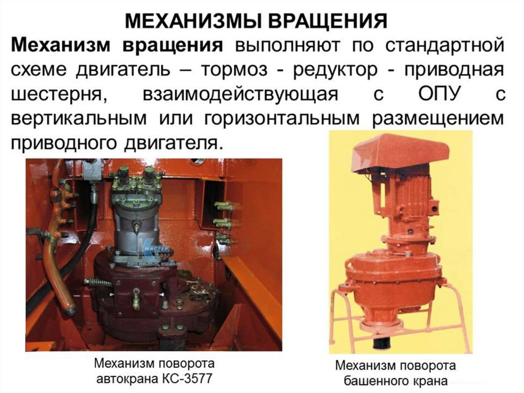 Механизм вращения. Требования к вращающимся механизмам. Транспортные машины лекции. Требования к вращающимся механизмам частям оборудования.