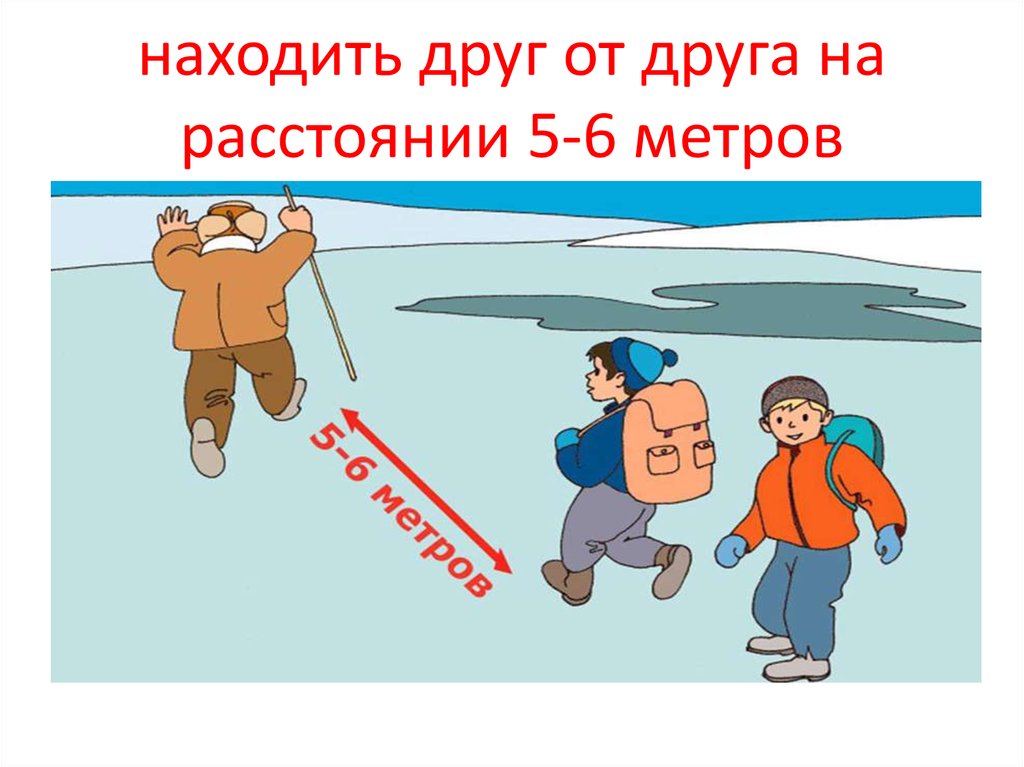 Расстояние 6 метров. Дистанция на льду. Соблюдать дистанцию на льду. Безопасность на льду картинки. Как передвигаться по льду.