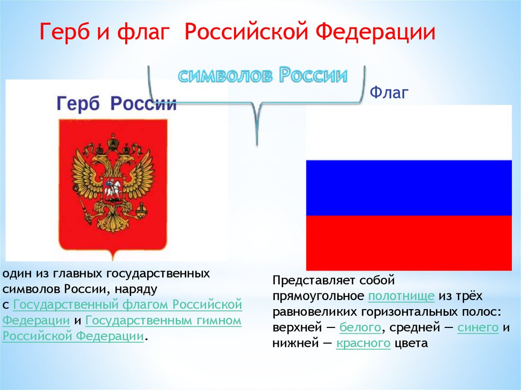 Описание российского флага и герба