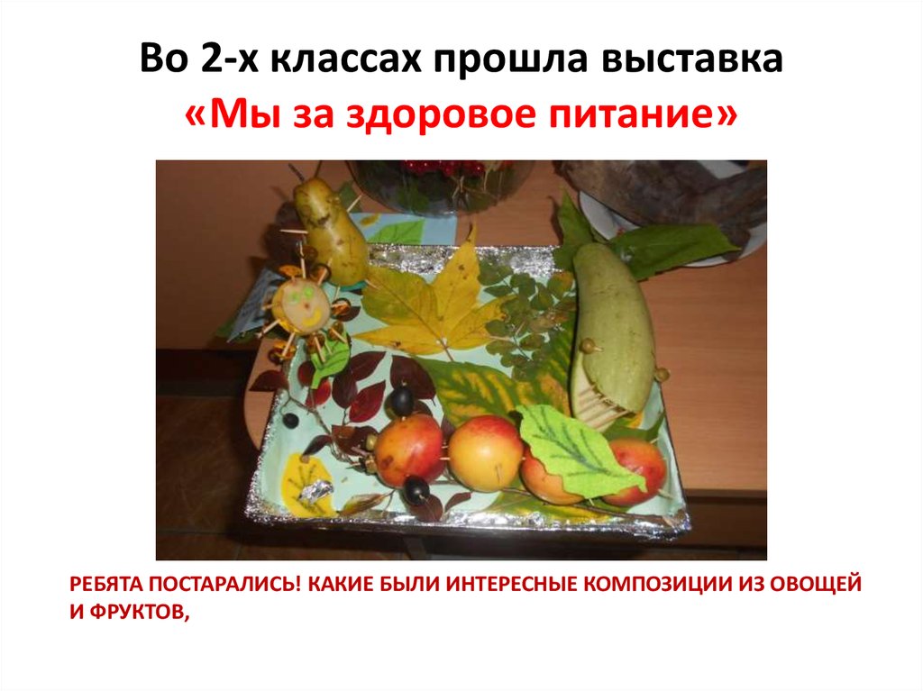 Во 2-х классах прошла выставка «Мы за здоровое питание»