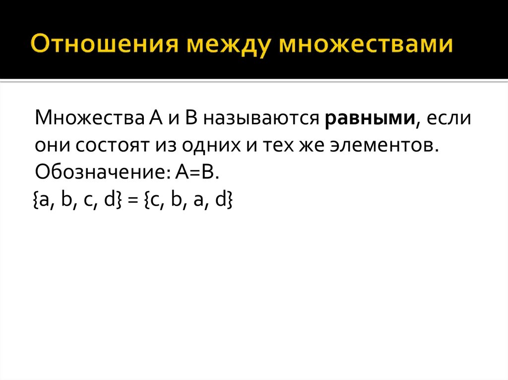 Отношения между множествами. Элементы теории множеств. Отношения множеств. Парадоксы теории множеств.