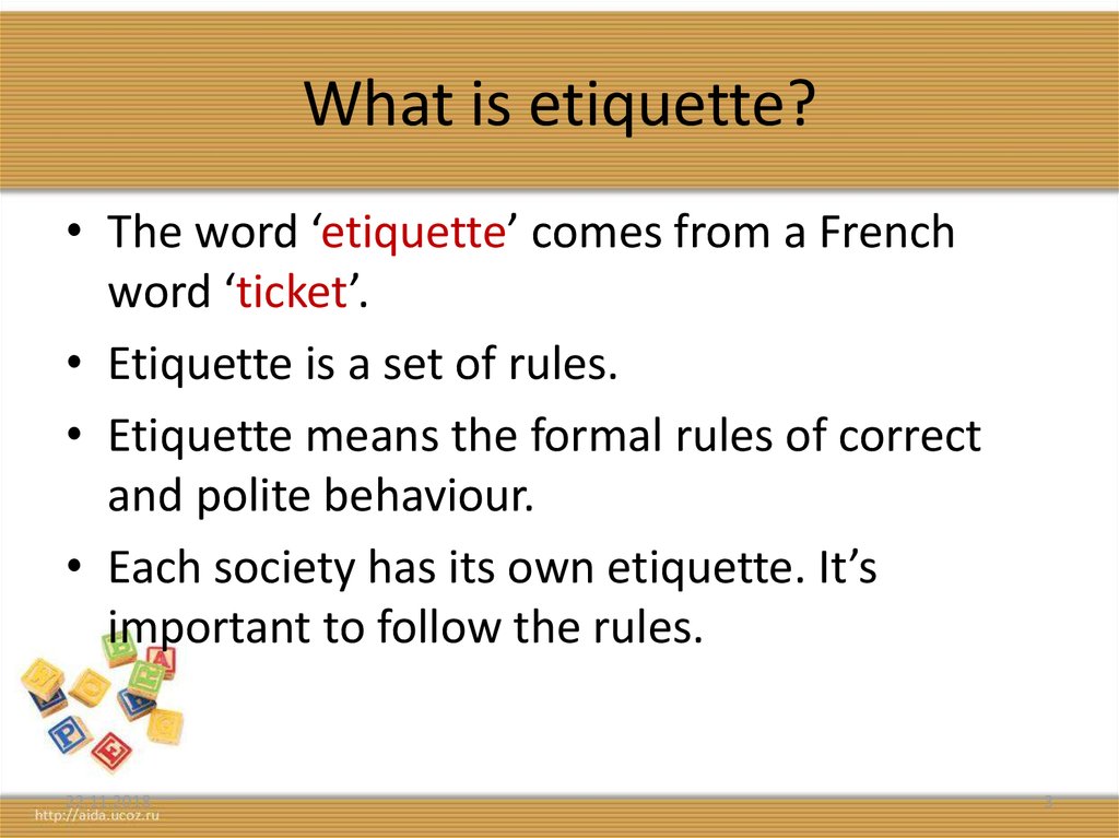 Etiquette And Good Manners 