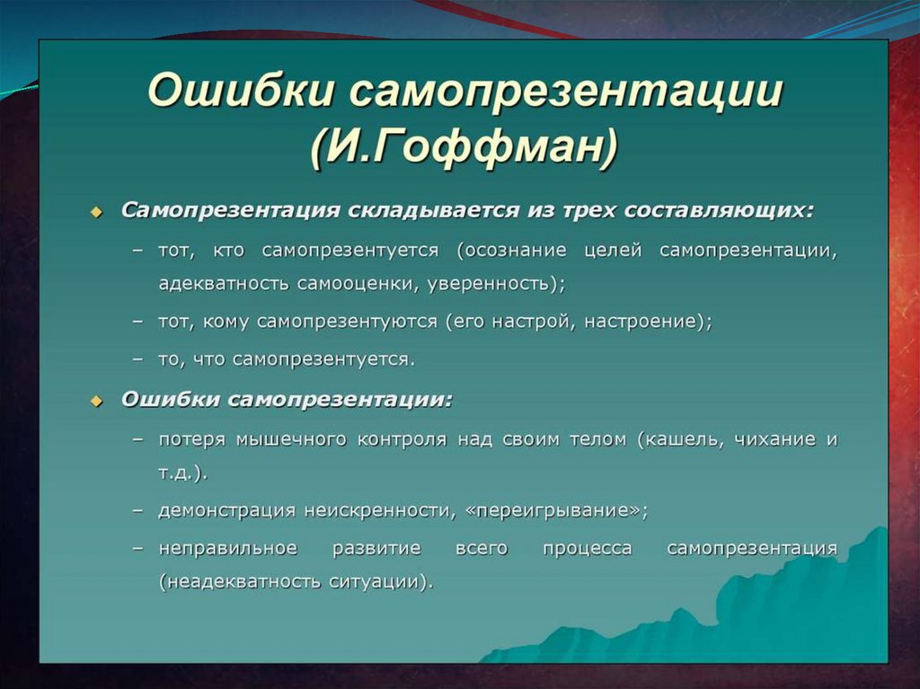 Презентация по теме самопрезентация