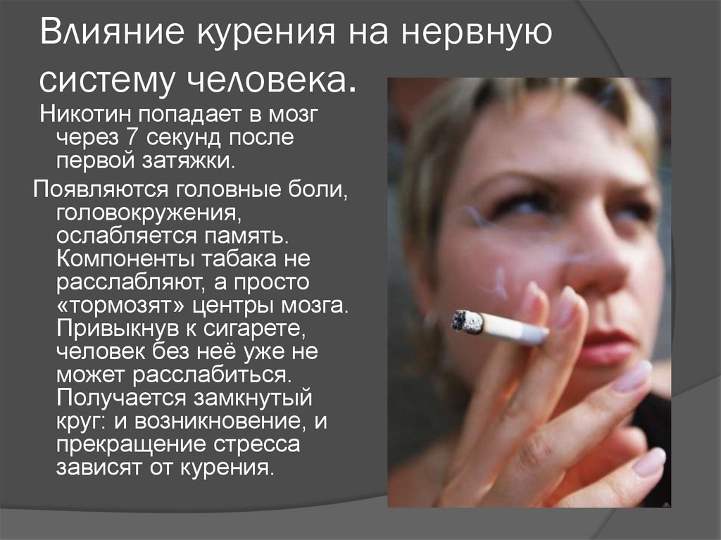 Влияние курения на нервную систему человека.