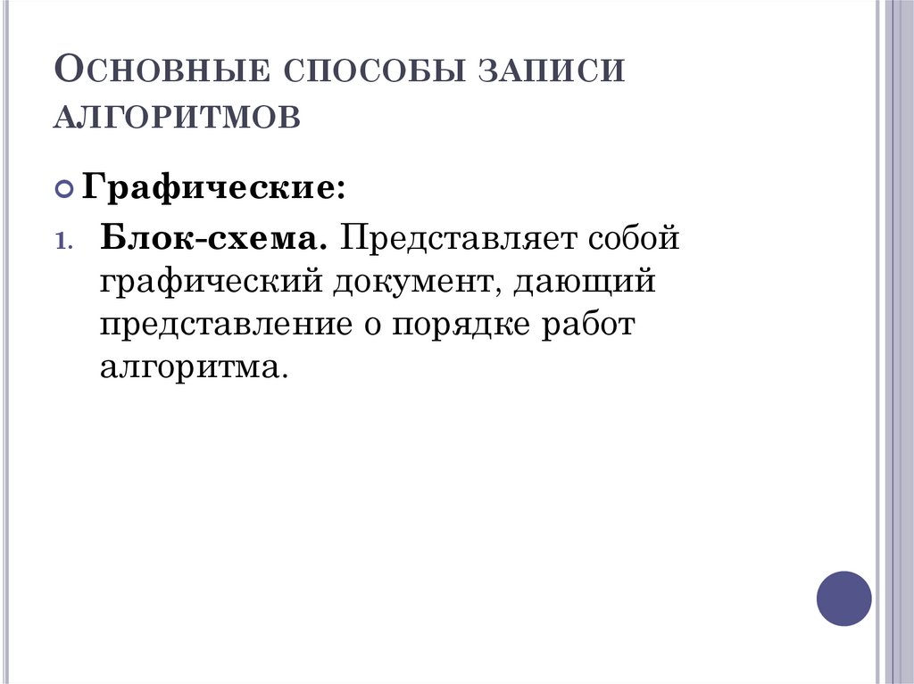 Основные способы записи алгоритмов