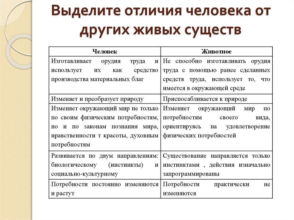 Различие народов россии. Отличие человека от других живых существ. Отличие человека от гражданина. Назовите 10 отличий человека от других живых существ. Что отличает человека от других живых существ 5 отличий.