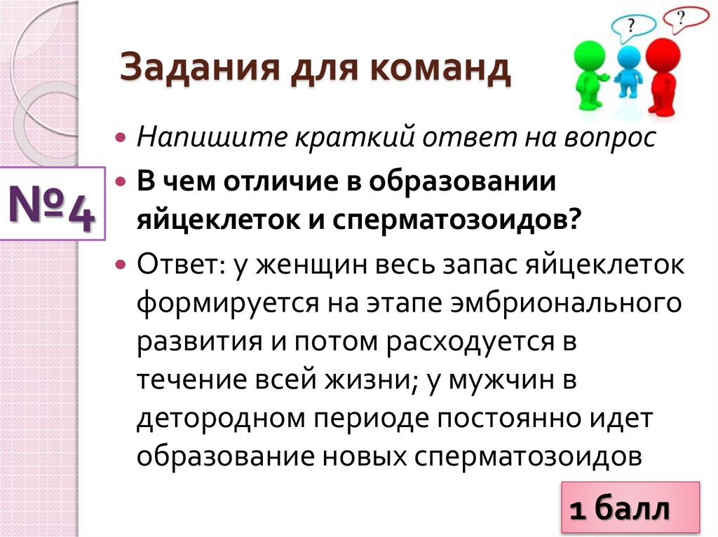 Задания для команд