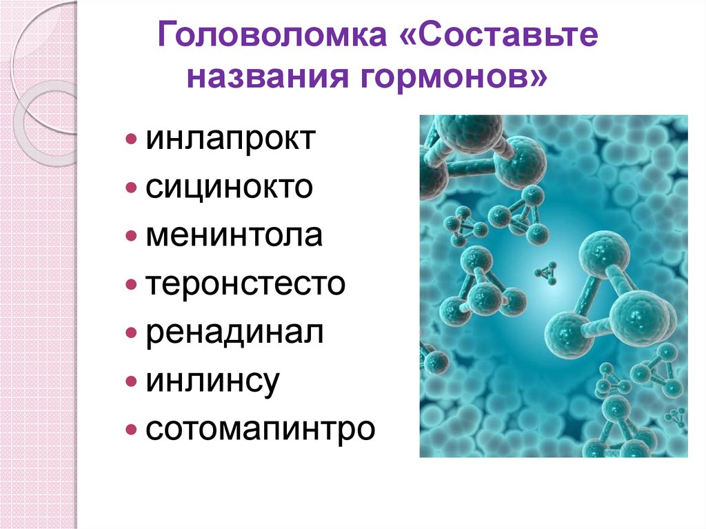 Составьте и назовите. Менинтол.