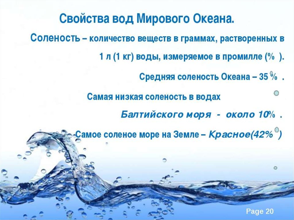 Презентация воды океана