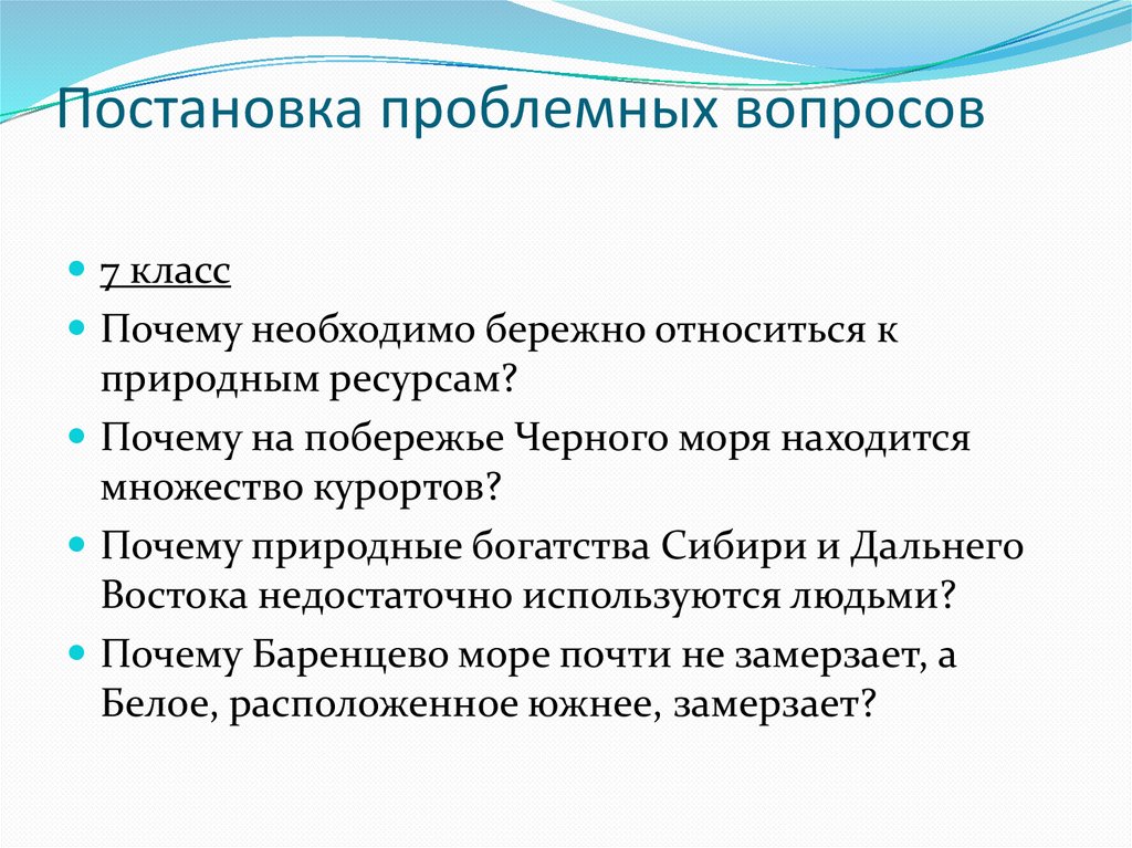 Как поставить проблемный вопрос в проекте