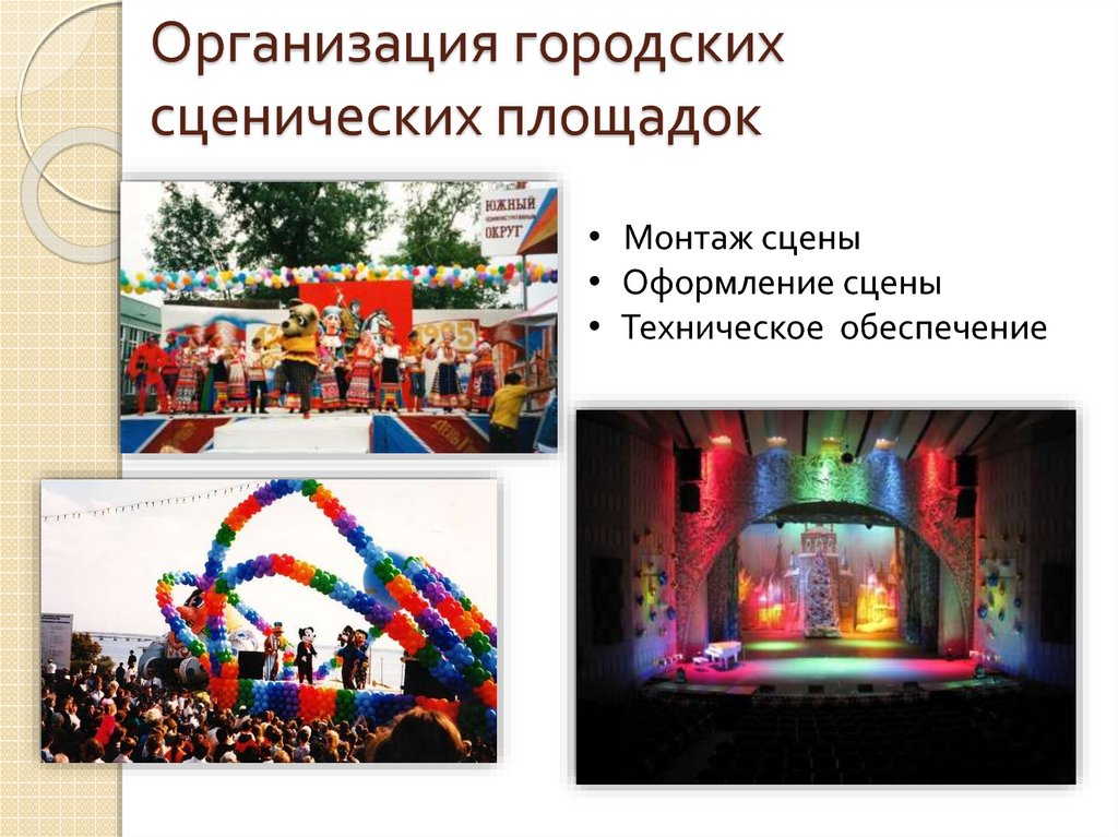 Организация городских сценических площадок