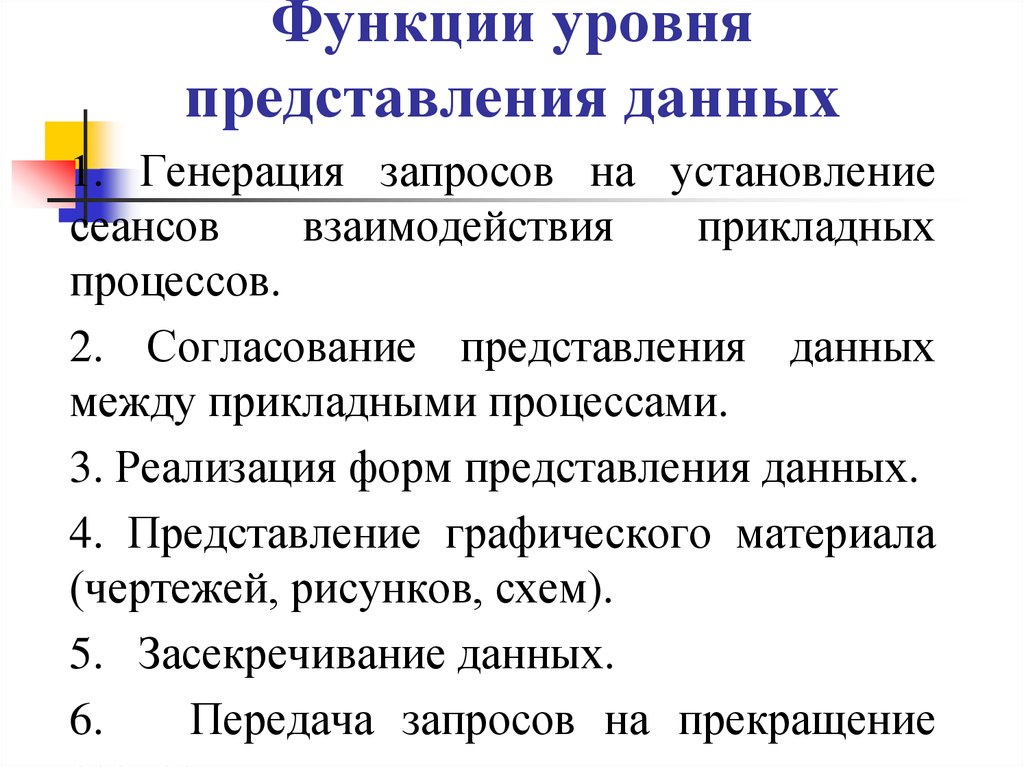 Уровни представления данных. Функции уровня представления. Уровни представления данных и основные функции. Основные функции уровня представления. Уровни предоставления данных.