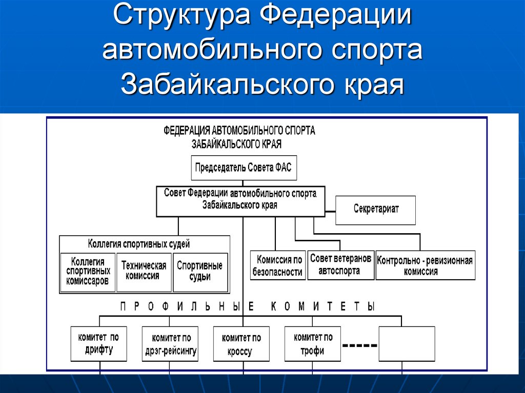 Структура Федерации автомобильного спорта Забайкальского края