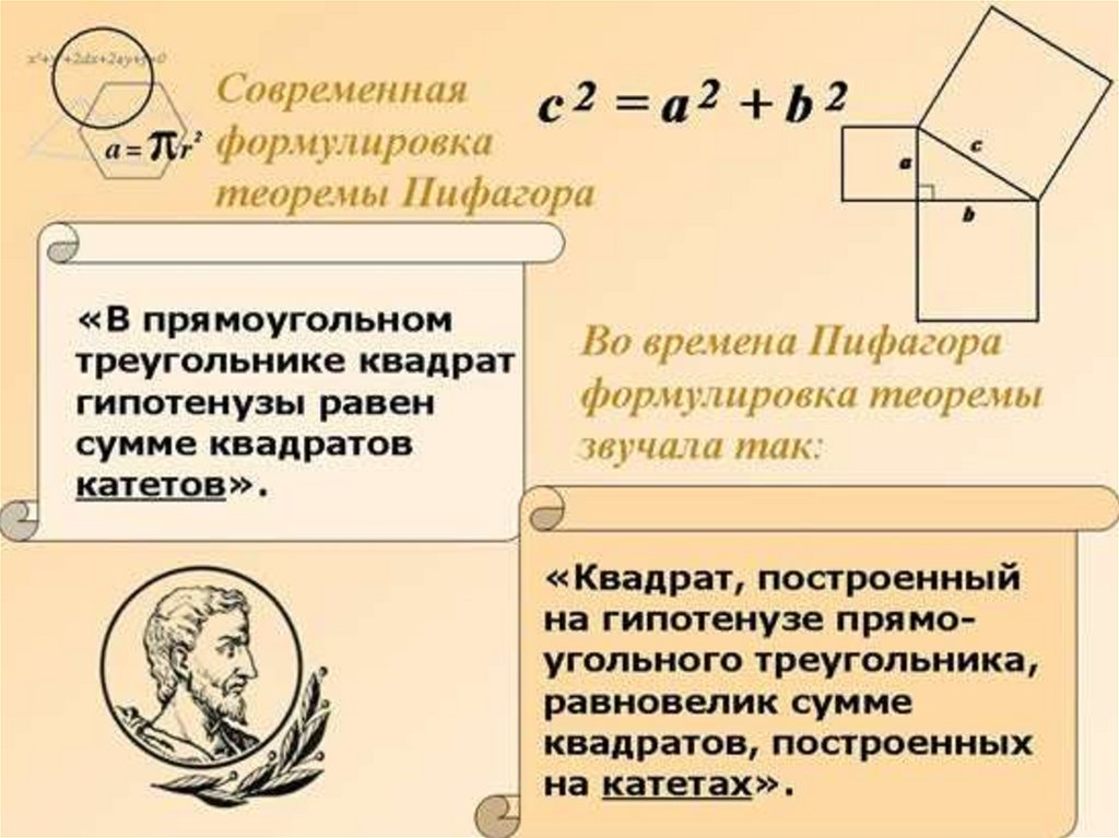 Знать теорему пифагора