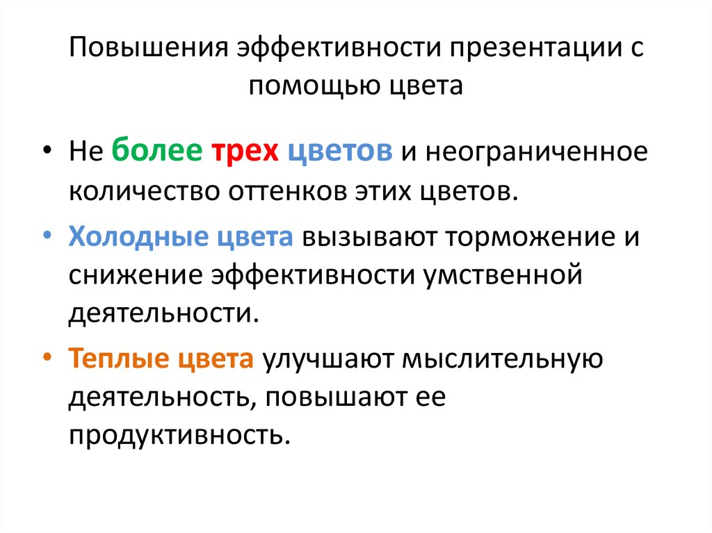 Условия эффективности презентации