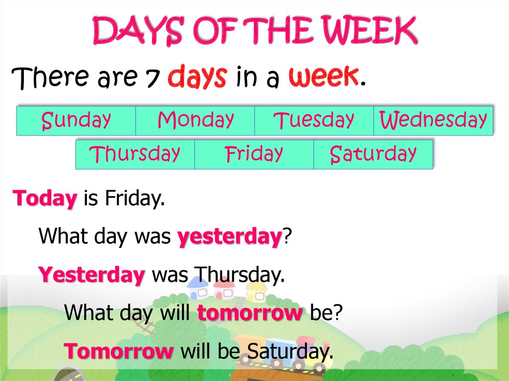 DAYS OF THE WEEK